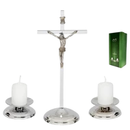 Talpas kereszt gyertyatartókkal