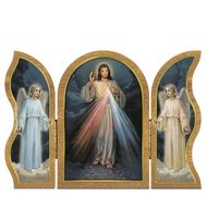 Szárnyas faplakett (Irgalmas Jézus)