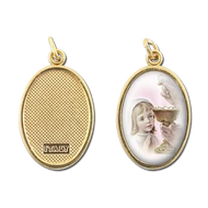 Aranyozott egyoldalas medál (elsőáldozás - lány)