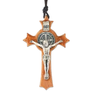Nyaklánc Szent Benedek olivafa kereszttel (barokk)