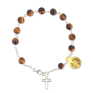 Ezüst karkötő tigrisszem szemekkel