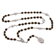 Rózsafüzér fa szemekkel és ezüstözött érmekkel (Hétfájdalmas)