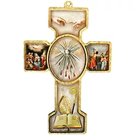 Emlék aranyozott fakereszt