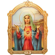 Faplakett Mária szíve 17x23 cm