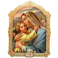 Faplakett Mária, kis Jézus