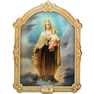 Faplakett Kármelhegyi Mária