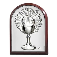 Ezüst betétes faplakett