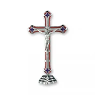 Tűzzománcozott talpas kereszt