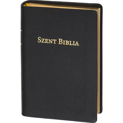 Zsebméretű Károli-Biblia, bőrkötés, aranymetszés