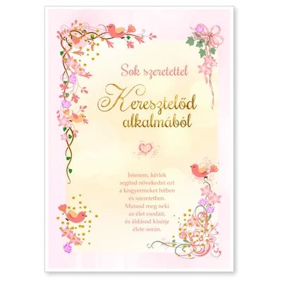 Borítékos képeslap - Keresztelő