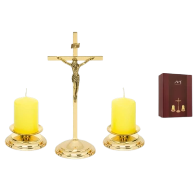Talpas kereszt gyertyatartókkal