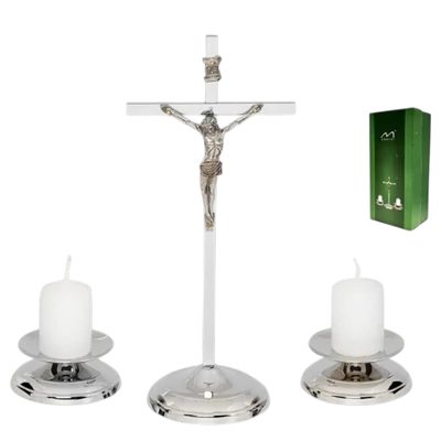 Talpas kereszt gyertyatartókkal
