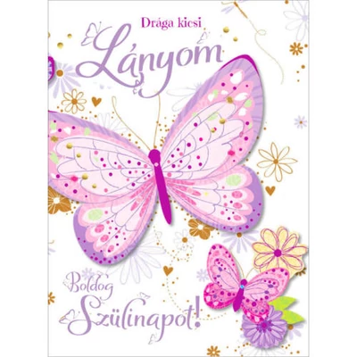 születésnapi borítékos képeslap lányom