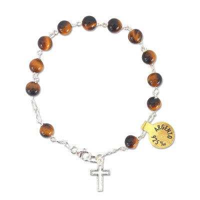 Ezüst karkötő tigrisszem szemekkel