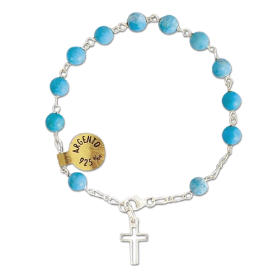 Ezüst karkötő türkiz szemekkel