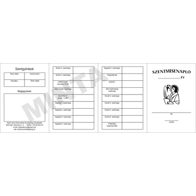Szentmisenapló 10 db/cs