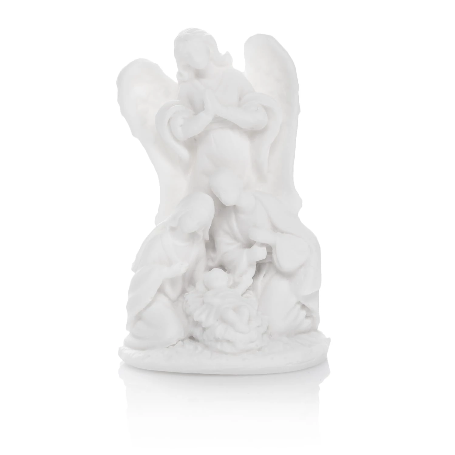 Szent Család Angyallal 4,5x7 cm alabástrom