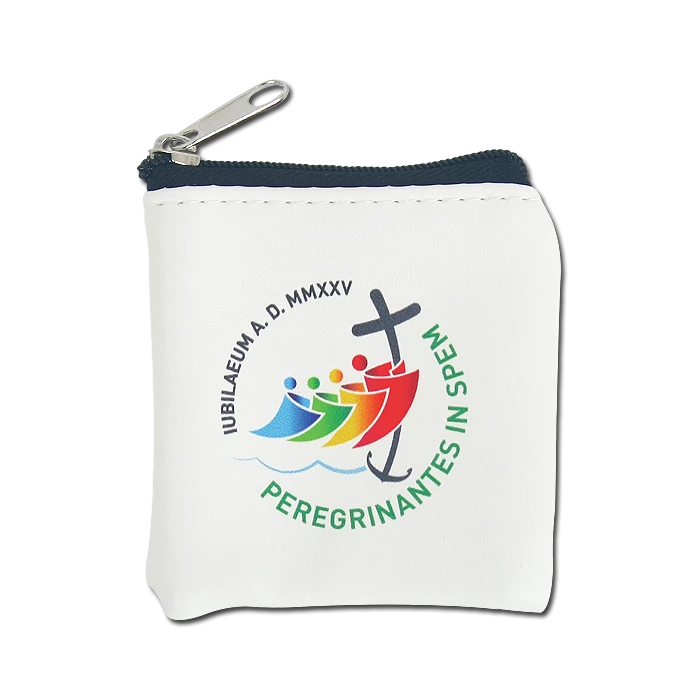 Jubileumi emlék rózsafüzértartó (műbőr)