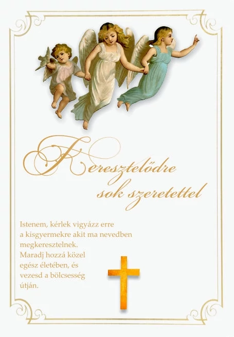 Borítékos képeslap keresztelőre